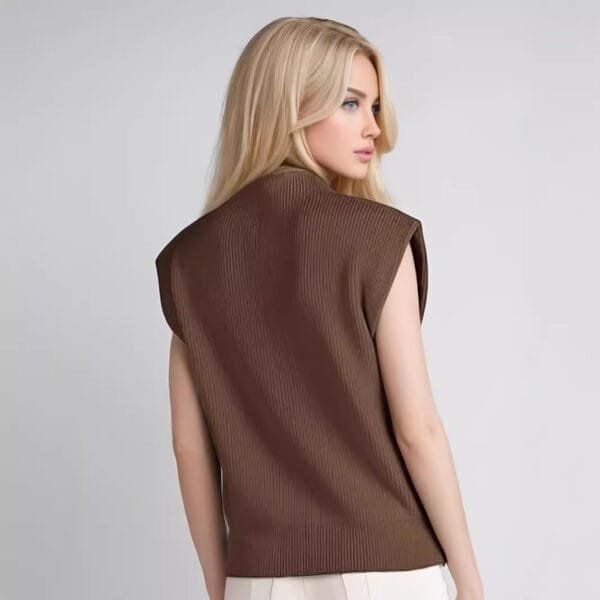 European And American Style Women Turtleneck Vest Sweater - Image 3