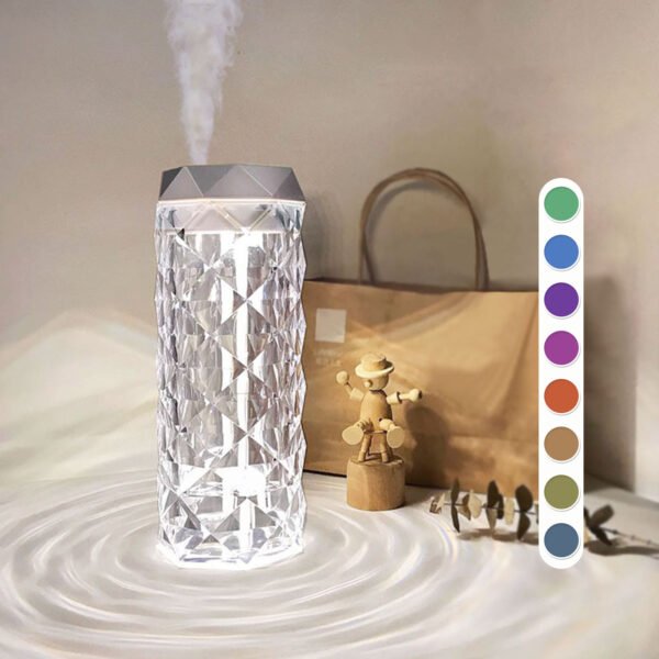 Crystal Lamp Air Humidifier Color Night Light Touch Lamp With Cool Mist Maker Fogger LED Atmosphere Room Decoration Home Decor Lights - Image 2