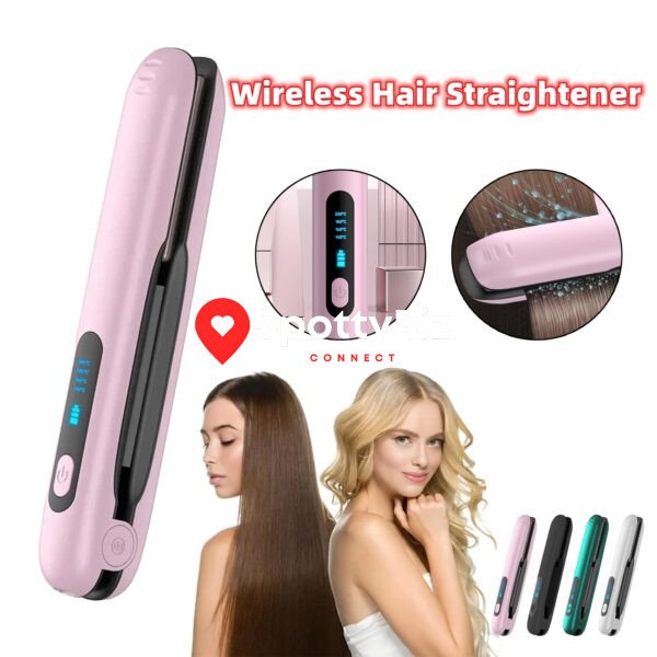 Wireless Hair Straightener Flat Iron Mini 2 IN 1 Roller USB 5000mAh Max 200 Degree Portable Cordless Curler 4 Levels Dry And Wet Uses