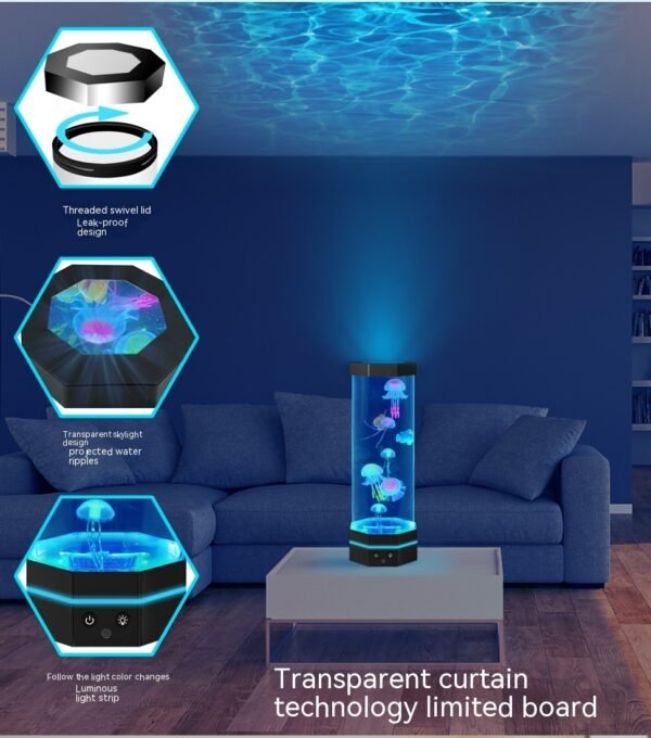 Jellyfish Lava Lamp 17 Colors Changing 15inch Jellyfish Lamp With Remote Control USB Plug-in Bubble Fish Lamp Kids Night Light Creative Projector Lamp Home Decor - Image 9