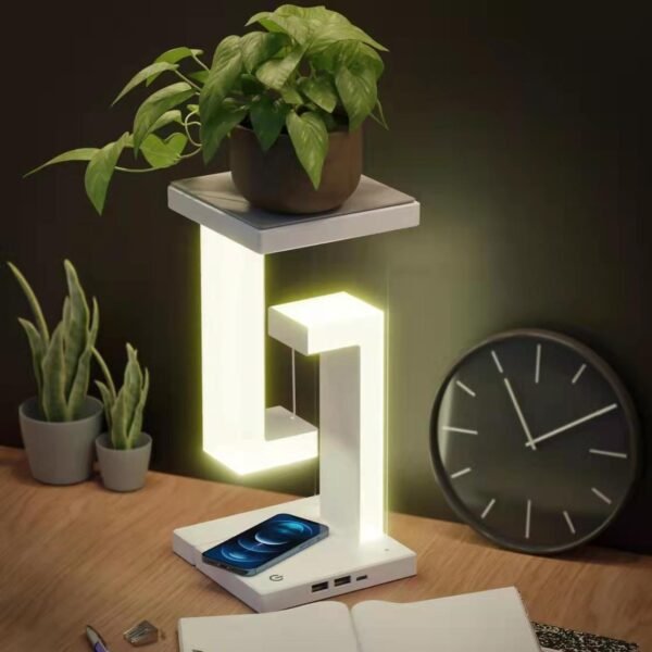 Creative Smartphone Wireless Charging Suspension Table Lamp Balance Lamp Floating For Home Bedroom - Image 2