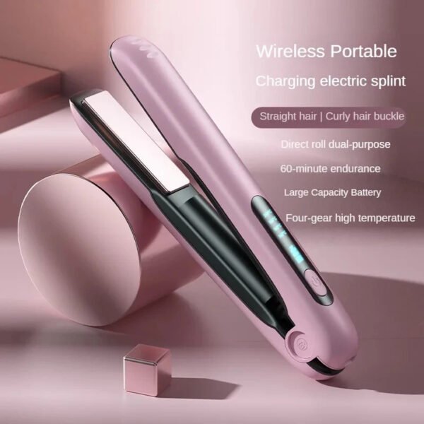 Wireless Hair Straightener Flat Iron Mini 2 IN 1 Roller USB 5000mAh Max 200 Degree Portable Cordless Curler 4 Levels Dry And Wet Uses - Image 3