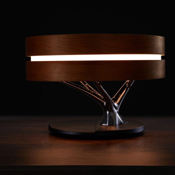 Round Intelligent Music Bluetooth Speaker Bed Lamp WiFi Circle Tree Of Led Light Wireless Charging For Living Room - Image 5