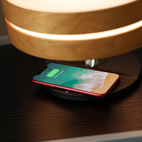 Round Intelligent Music Bluetooth Speaker Bed Lamp WiFi Circle Tree Of Led Light Wireless Charging For Living Room - Image 4