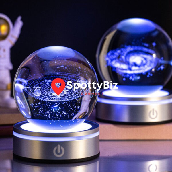 Creative 3D Inner Carving Luminous Crystal Ball Colorful Gradient Small Night Lamp Home Decorations Gifts Selection