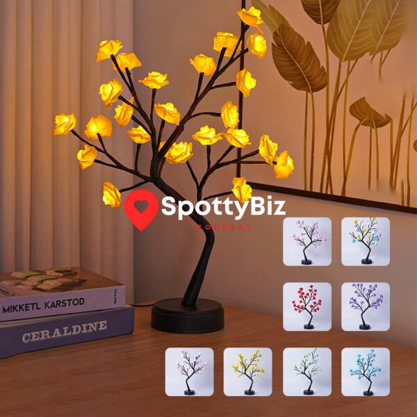 Table Lamp Flower Tree Rose Lamps Fairy Desk Night Lights USB Operated Gifts For Wedding Valentine Christmas Decoration